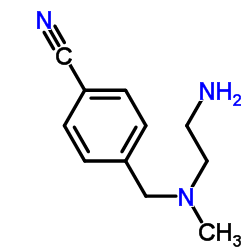 4-{[(2-Aminoethyl)(methyl)amino]methyl}benzonitrile Structure