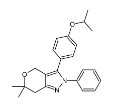 6,6-dimethyl-2-phenyl-3-(4-propan-2-yloxyphenyl)-4,7-dihydropyrano[4,3-c]pyrazole结构式