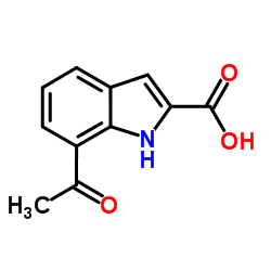 7-乙酰基-2-吲哚羧酸结构式