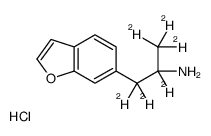 α-甲基-6-苯并呋喃乙胺-d6盐酸盐结构式