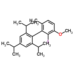 2-碘-3-甲氧基-6-甲基-2',4',6'-三异丙基-1,1'-联苯结构式