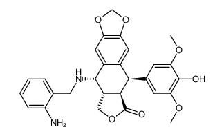 4'-O-demethyl-4β-[(3''-aminobenzyl)amino]-4-desoxypodophyllotoxin Structure