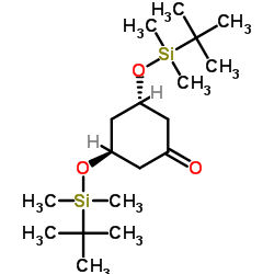 (3S,5S)-3,5-Bis{[dimethyl(2-methyl-2-propanyl)silyl]oxy}cyclohexanone结构式