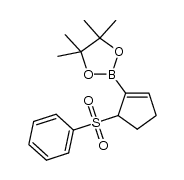 4,4,5,5-tetramethyl-2-(5-(phenylsulfonyl)cyclopent-1-en-1-yl)-1,3,2-dioxaborolane结构式