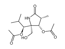 (3R,4S,5R,1'S)-4-acetoxy-5-(1'-acetoxy-2'-methylpropyl)-5-hydroxymethyl-3-methylpyrrolidin-2-one Structure