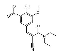 (Z)-N,N-diethyl-2-cyano-3-(3-methoxy-4-hydroxy-5-nitro-phenyl)-acrylamide结构式