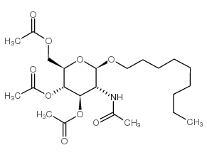 正壬基-2-乙酰氨基,3,4,6-O-三乙酰基-2-脱氧-β-D-吡喃葡萄糖苷结构式