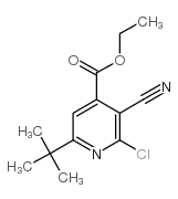 6-(叔丁基)-2-氯-3-氰基异烟酸乙酯结构式