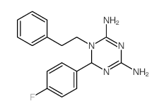 6-(4-fluorophenyl)-1-phenethyl-6H-1,3,5-triazine-2,4-diamine结构式