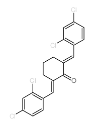 2,6-bis[(2,4-dichlorophenyl)methylidene]cyclohexan-1-one结构式