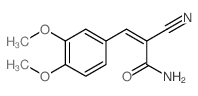 2-cyano-3-(3,4-dimethoxyphenyl)acrylamide结构式