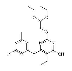 2-(2,2-diethoxyethylsulfanyl)-6-[(3,5-dimethylphenyl)methyl]-5-ethyl-1H-pyrimidin-4-one结构式