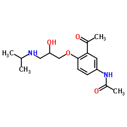 N-(3-乙酰基-4-(2-羟基-3-(异丙基氨基)丙氧基)苯基)乙酰胺结构式