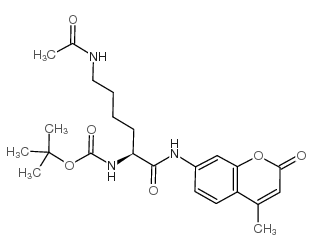 (S)-(6-乙酰氨基1-((4-甲基-2-氧代-2H-色烯-7-基)氨基)-1-氧代己烷-2-基)氨基甲酸叔丁酯结构式