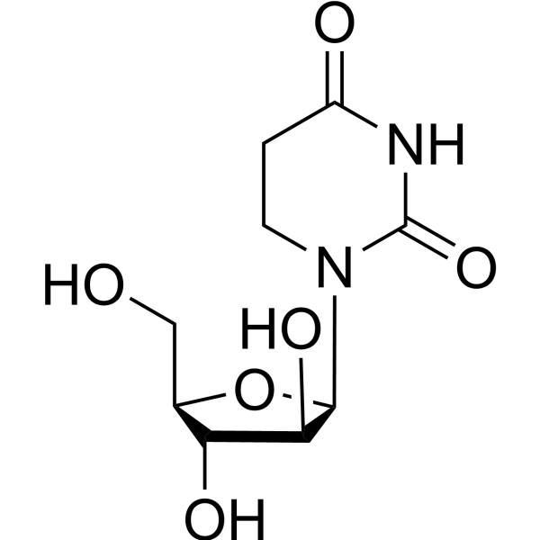 2,4(1H,3H)-Pyrimidinedione,1-b-D-arabinofuranosyldihydro- Structure