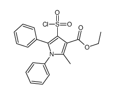 4-(氯磺酰)2-甲基-1,5-二苯基-1H-吡咯-3-羧酸乙酯结构式