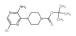 1-Boc-4-(3-氨基-6-溴吡嗪-2-基)哌嗪结构式