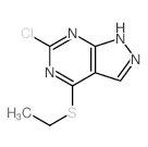 4-乙基疏基-6-氯-1(2)H-吡唑并[3,4-d]嘧啶结构式