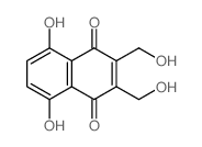 1,4-Naphthalenedione, 5,8-dihydroxy-2,3-bis(hydroxymethyl)- Structure