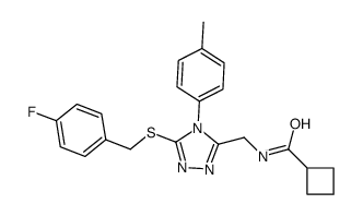N-[[5-[(4-fluorophenyl)methylsulfanyl]-4-(4-methylphenyl)-1,2,4-triazol-3-yl]methyl]cyclobutanecarboxamide结构式