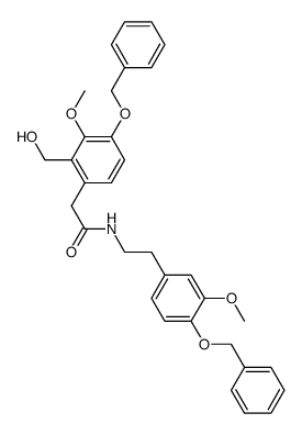 2-(4-(benzyloxy)-2-(hydroxymethyl)-3-methoxyphenyl)-N-(4-(benzyloxy)-3-methoxyphenethyl)acetamide结构式