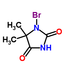 1-溴-5,5-二甲基海因结构式