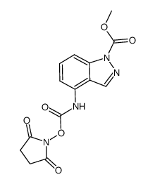 4-(2,5-dioxopyrrolidin-1-yl-oxycarbonylamino)indazole-1-carboxylic acid methyl ester Structure