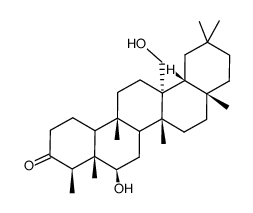6β,27-Dihydroxy-D:A-friedooleanan-3-one结构式