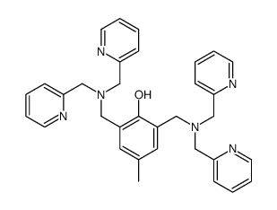 2,6-双{[双(2-吡啶基甲基)氨基]甲基}-4-甲基苯酚结构式