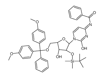 N-苯甲酰-5'-O-[二(4-甲氧基苯基)苯甲基]-2'-O-[(1,1-二甲基乙基)二甲基硅]-胞苷结构式