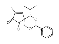 (5R,6S,8R)-1-chloro-6-isopropyl-3-methyl-8-phenyl-7,9-dioxa-1-azaspiro[4.5]dec-3-en-2-one结构式
