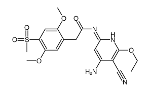 N-(4-氨基-5-氰基-6-乙氧基-2-吡啶)-2,5-二甲氧基-4-(甲基磺酰基)苯乙酰胺结构式