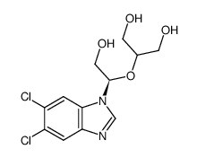 1-(β-D-2',3'-secoribofuranosyl)-5,6-dichlorobenzimidazole结构式