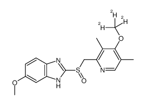 2-[[3,5-dimethyl-4-(trideuteriomethoxy)pyridin-2-yl]methylsulfinyl]-6-methoxy-1H-benzimidazole Structure