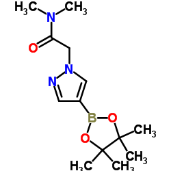 N,N-二甲基-2-(4-(4,4,5,5-四甲基-1,3,2-二氧杂戊环-2-基)-1H-吡唑-1-基)乙酰胺结构式