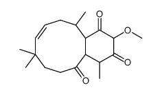 (Z)-2-Methoxy-4,8,8,12-tetramethyl-4,4a,6,7,8,11,12,12a-octahydro-benzocyclodecene-1,3,5-trione结构式