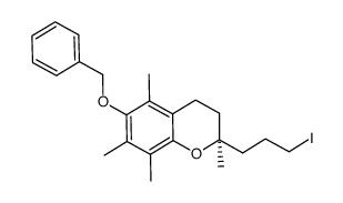 (S)-6-benzyloxy-2-(3-iodopropyl)-2,5,7,8-tetramethyl-3,4-dihydro-2H-chromene结构式