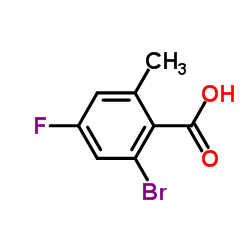 2-溴-4-氟-6-甲基苯甲酸结构式