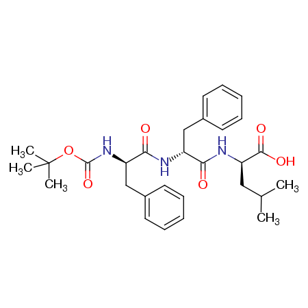 (6R,9R,12R)-6,9-二苄基-12-异丁基-2,2-二甲基-4,7,10-三氧代-3-氧杂-5,8,11-三氮杂十三-13-酸结构式