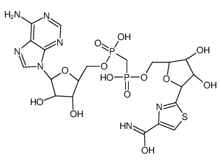 [(2R,3S,4R,5R)-5-(6-aminopurin-9-yl)-3,4-dihydroxyoxolan-2-yl]methoxy-[[[(2R,3S,4R,5R)-5-(4-carbamoyl-1,3-thiazol-2-yl)-3,4-dihydroxyoxolan-2-yl]methoxy-hydroxyphosphoryl]methyl]phosphinic acid结构式