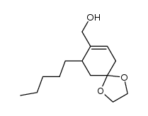 (9-pentyl-1,4-dioxaspiro[4.5]dec-7-en-8-yl)methanol结构式