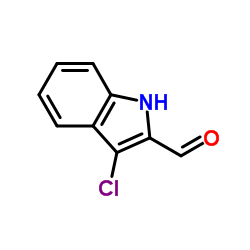 3-氯-1H-吲哚-2-甲醛结构式