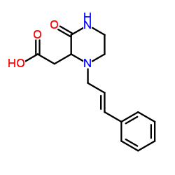 {3-Oxo-1-[(2E)-3-phenyl-2-propen-1-yl]-2-piperazinyl}acetic acid结构式