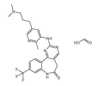 2-({5-[3-(dimethylamino)propyl]-2-methylpyridin-3-yl}amino)-9-(trifluoromethyl)-5,7-dihydro-6H-pyrimido[5,4-d][1]benzazepine-6-thione formate Structure