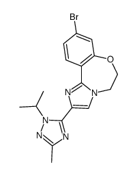 9-溴-2-(1-异丙基-3-甲基-1H-1,2,4-三唑-5-基)-5,6-二氢苯并[f]咪唑并[结构式