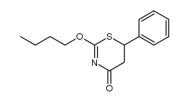 2-butoxy-6-phenyl-5,6-dihydro-4H-1,3-thiazin-4-one结构式