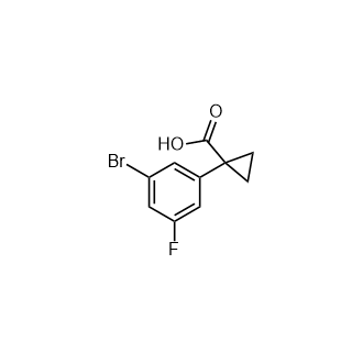 1-(3-溴-5-氟苯基)环丙烷羧酸结构式