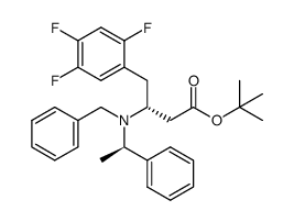 tert-butyl (R,R)-3-[N-benzyl-N-(α-methylbenzyl)amino]-4-(2',4',5'-trifluorophenyl)butanoate结构式