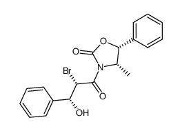 (4S,5R)-3-((2S,3R)-2-bromo-3-hydroxy-3-phenylpropanoyl)-4-methyl-5-phenyloxazolidin-2-one结构式