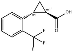 rel-(1R,2R)-2-(2-(三氟甲基）苯基)环丙烷-1-羧酸结构式